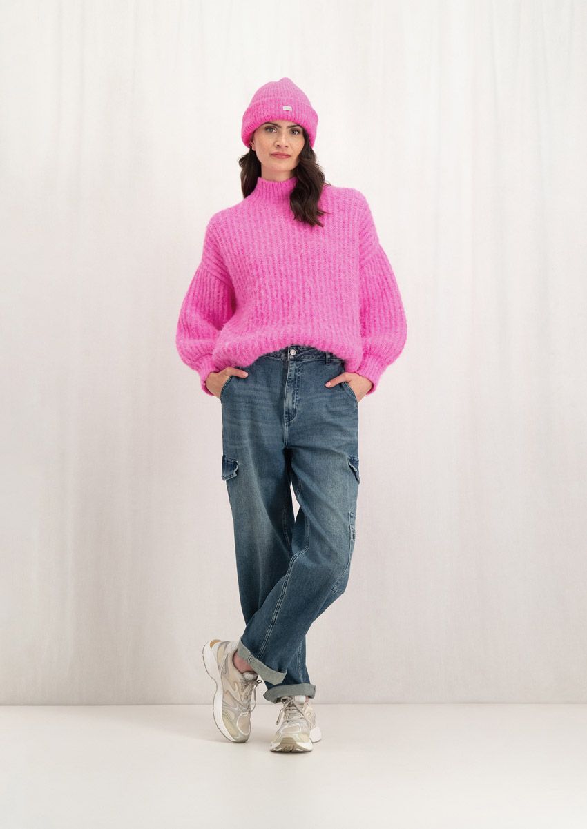 Joelle bright pink oversized knitted sweater for women Circle Of Trust official webshop