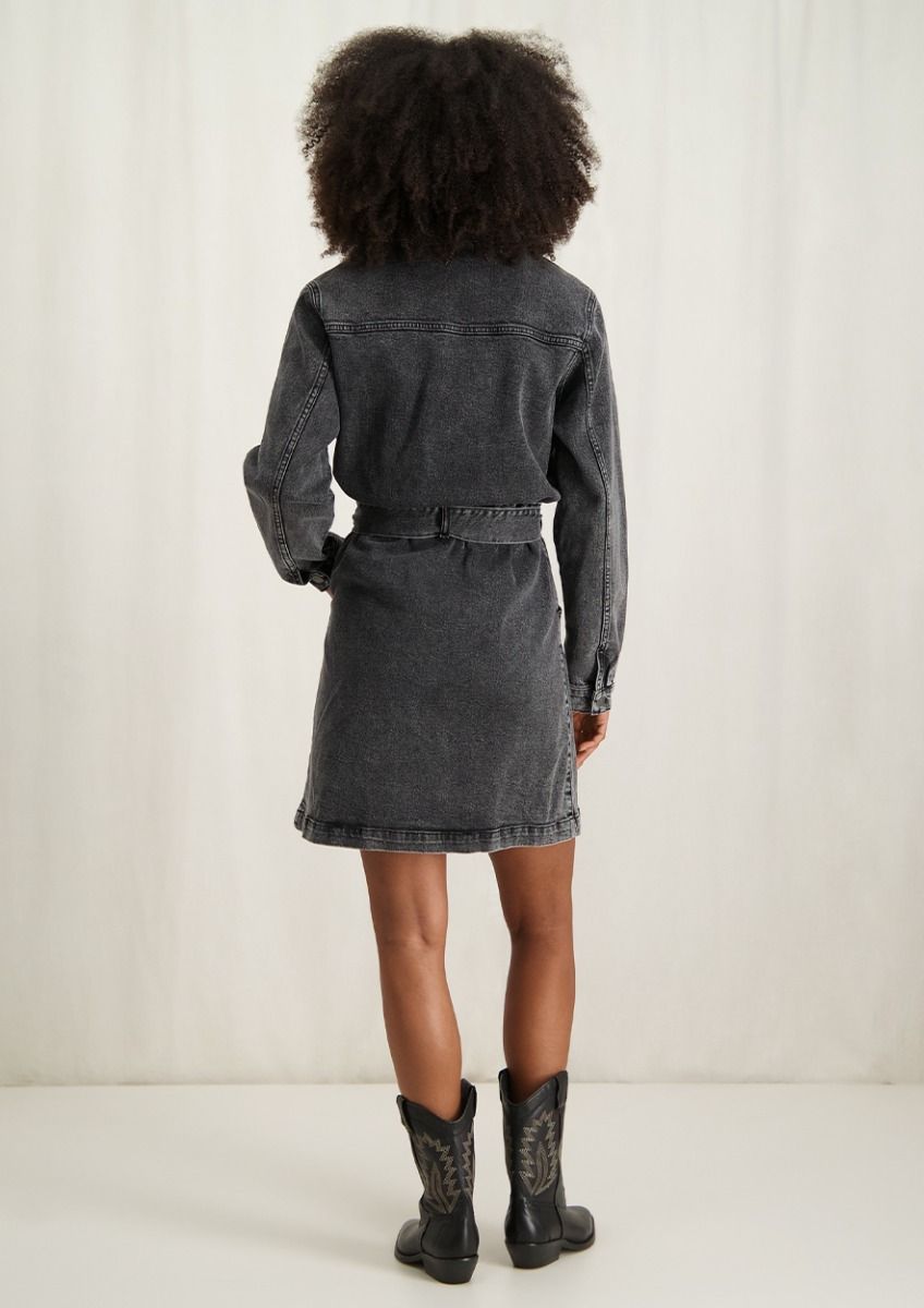 Demy dark grey denim dress for women | Circle Of Trust official webshop