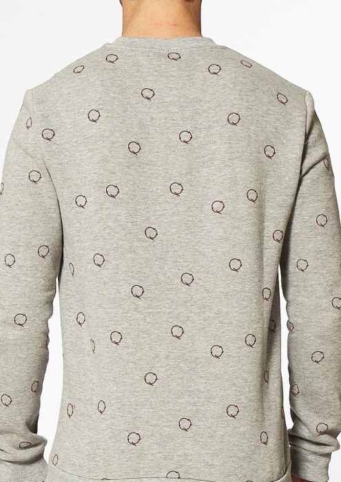 Gus Lichtgrijze Sweater met All-Over Logo Print
