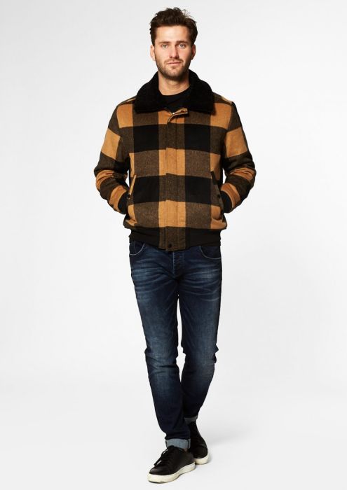 Superdry hacienda check jacket yellow cheap