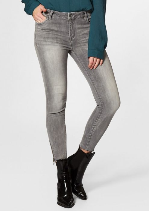 Debbie Cropped Washed Grey - Skinny Fit