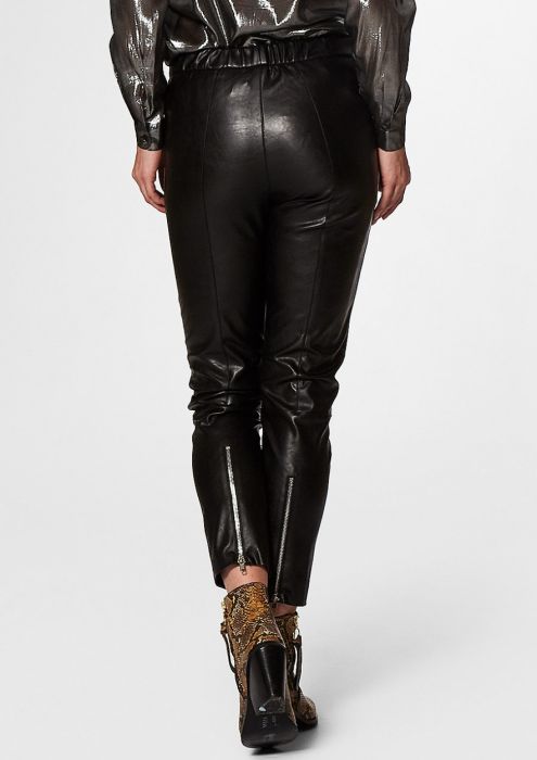 Lara Leather Pants Black