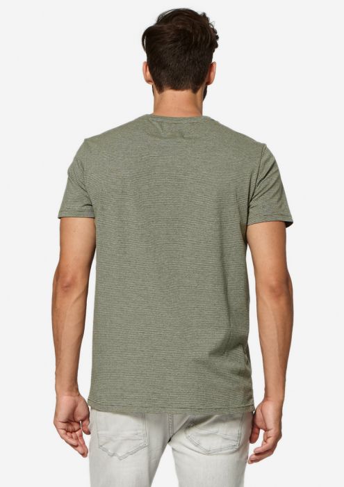 Luke T-Shirt met Fijn Streeppatroon Groen