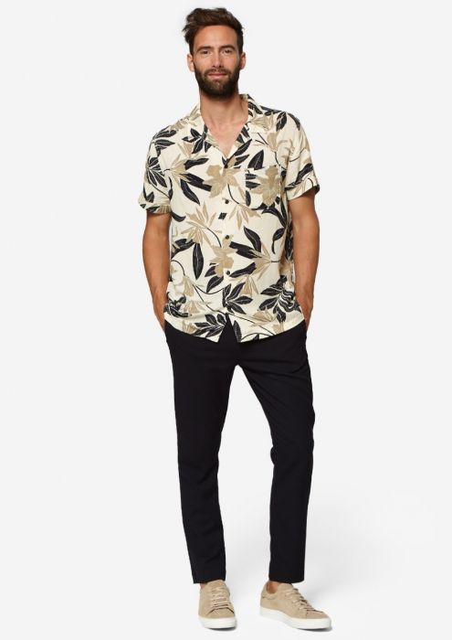 Codi Crèmekleurig Hemd met Bruin-Zwarte Floral Print