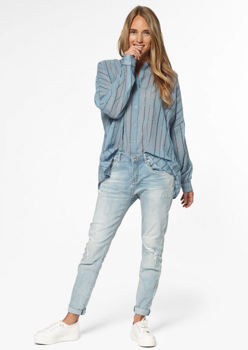 LISSE BLOUSE Shadow Blue - Loose Fit