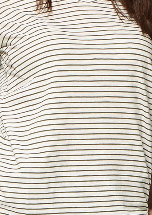 Quinn Wit T-Shirt met Groen Streeppatroon
