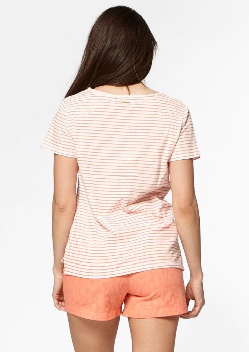 Quinn Wit T-Shirt met Roze Streeppatroon