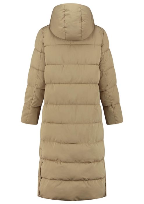Herkenning Uitverkoop diefstal Vita gewatteerde lange dames jas in een zandkleur | Circle Of Trust  official webshop