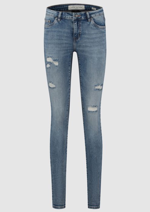 Girls Poppy Worn Out Blue - Mid Rise Skinny Fit