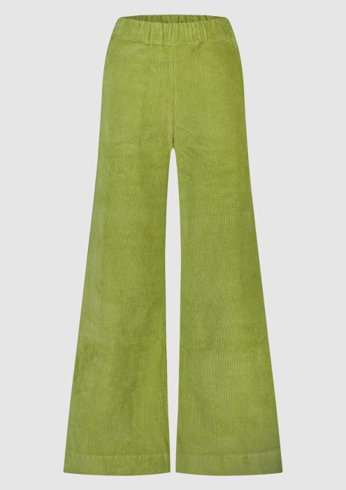 Lois Rib Bamboo Green - Wide leg
