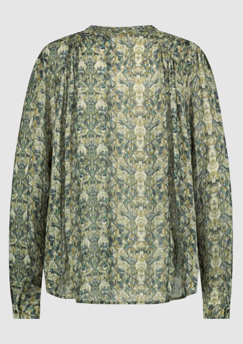 Olive Blouse Blurry Blue