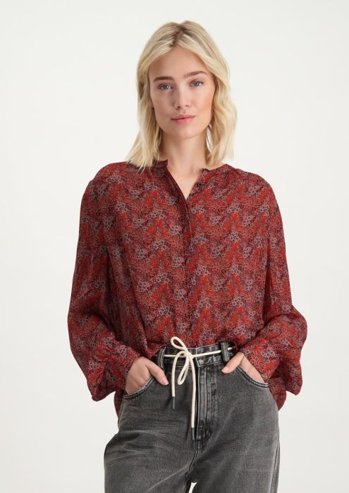 French Blouse Lava Flowers