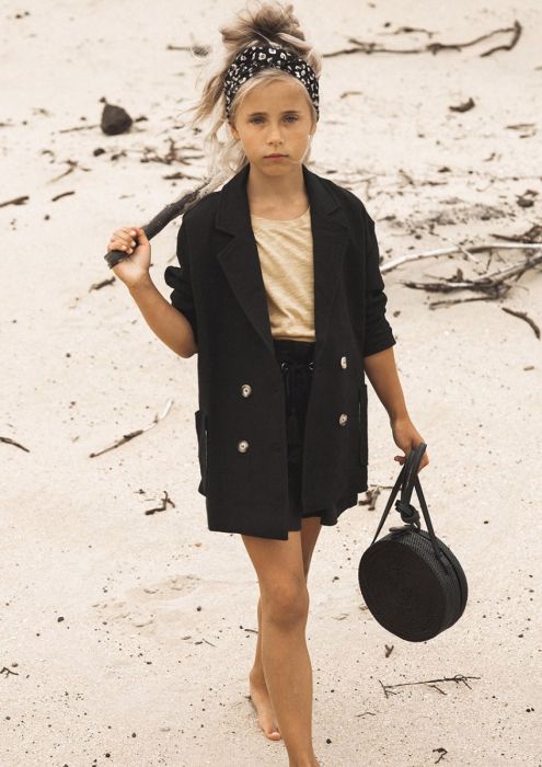 Odile zwarte loose blazer voor meisjes | Of Trust official