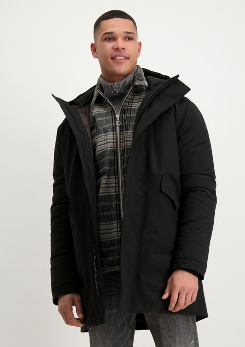 Ivar black parka with hood for men Circle Of Trust official webshop