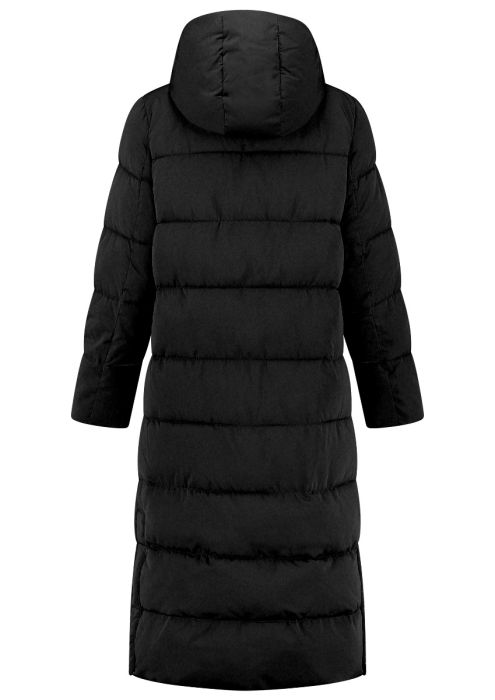 intern ader herberg Vita gewatteerde lange zwarte jas voor dames | Circle Of Trust official  webshop