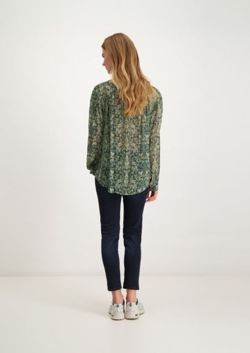 Olive Blouse Blurry Blue
