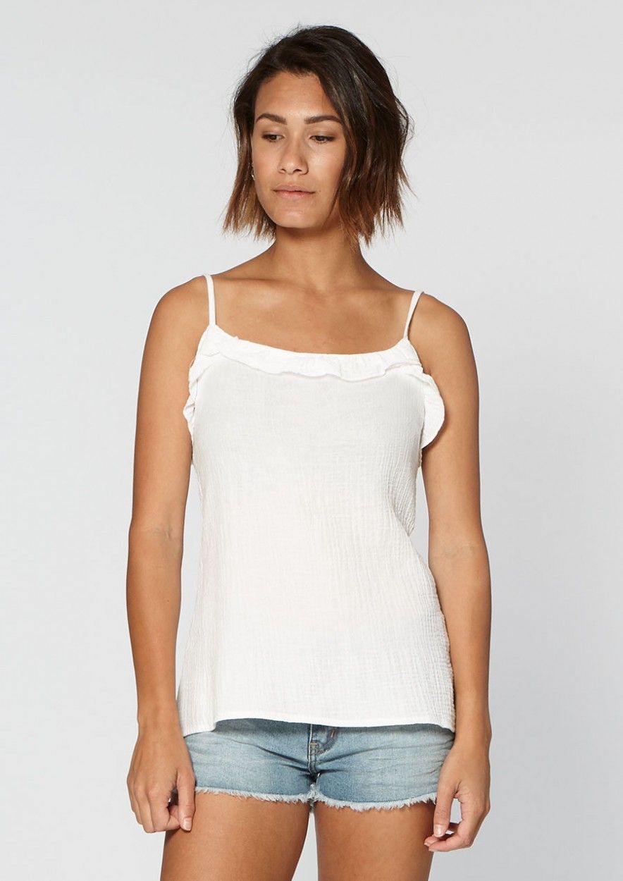 Lot Strap Top White Bleached
