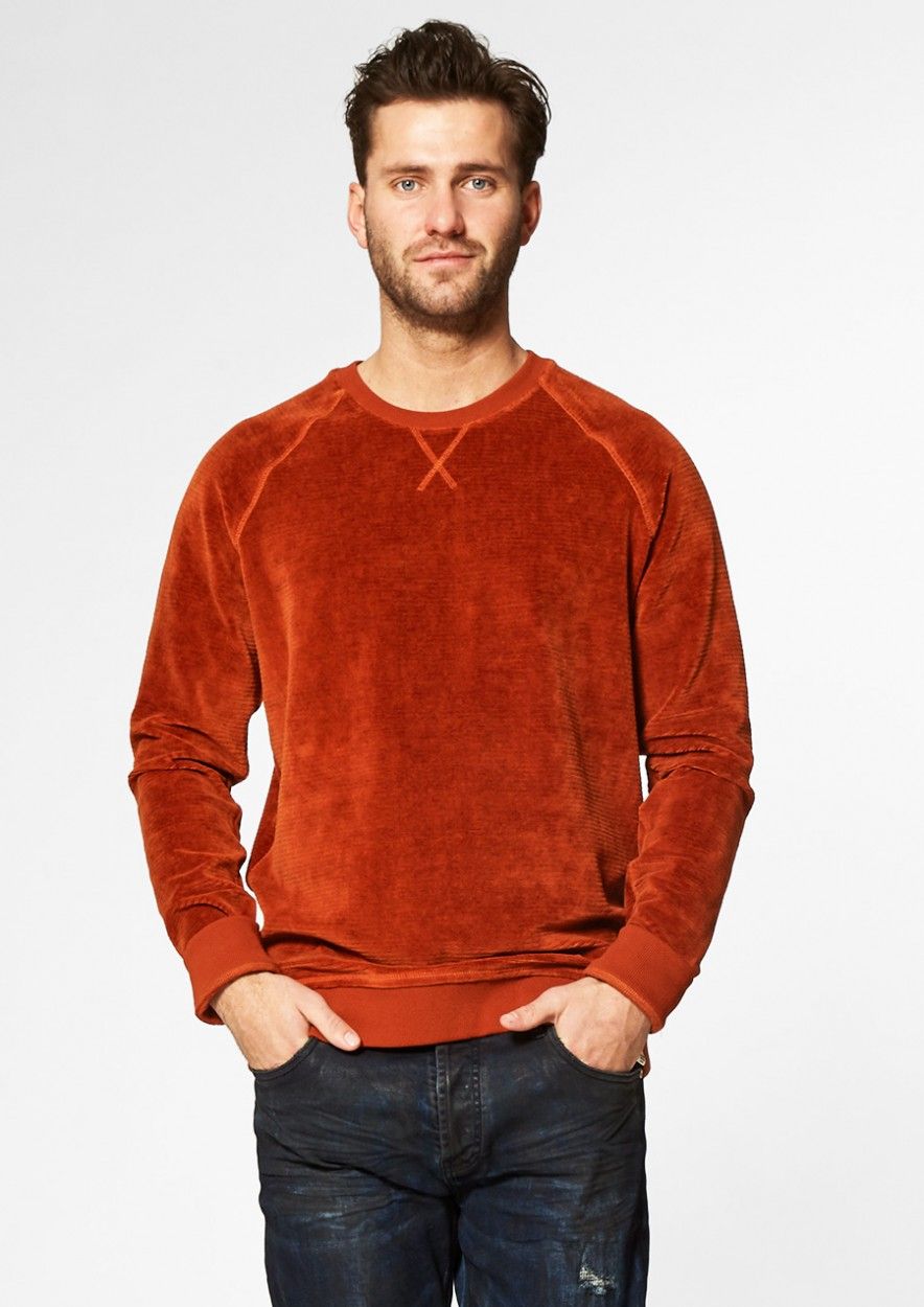 Kjell Velourse Sweater Oranje
