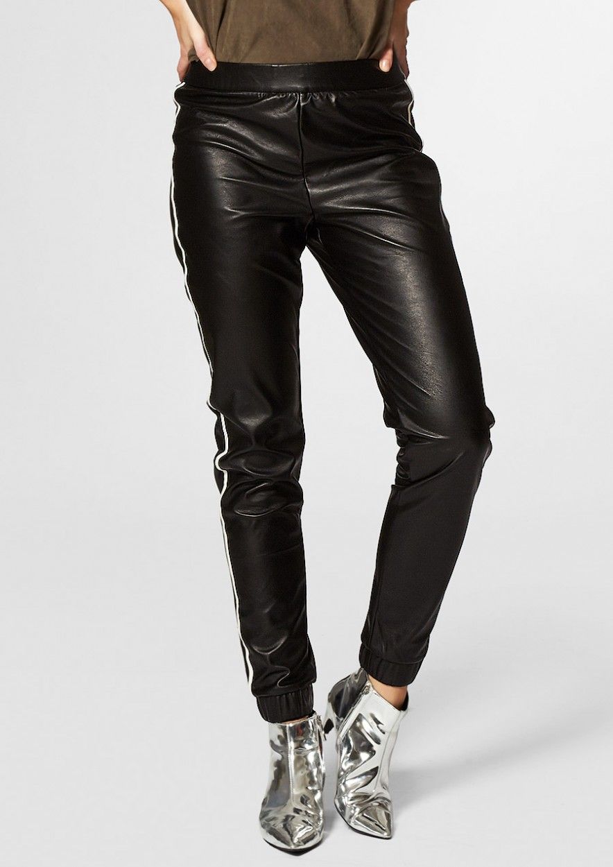 Faux Leather Joggers - Tryst Boutique