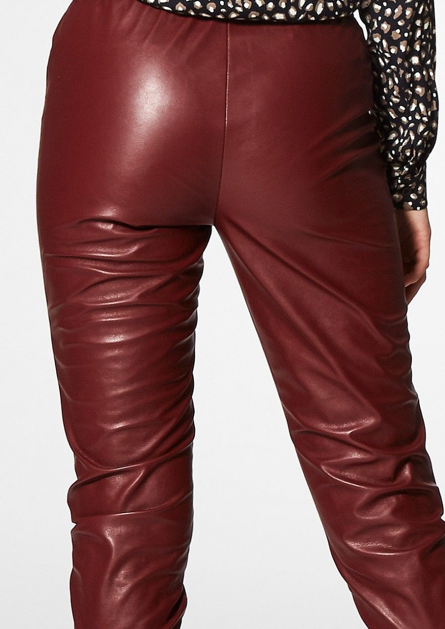 Leren legging top rood