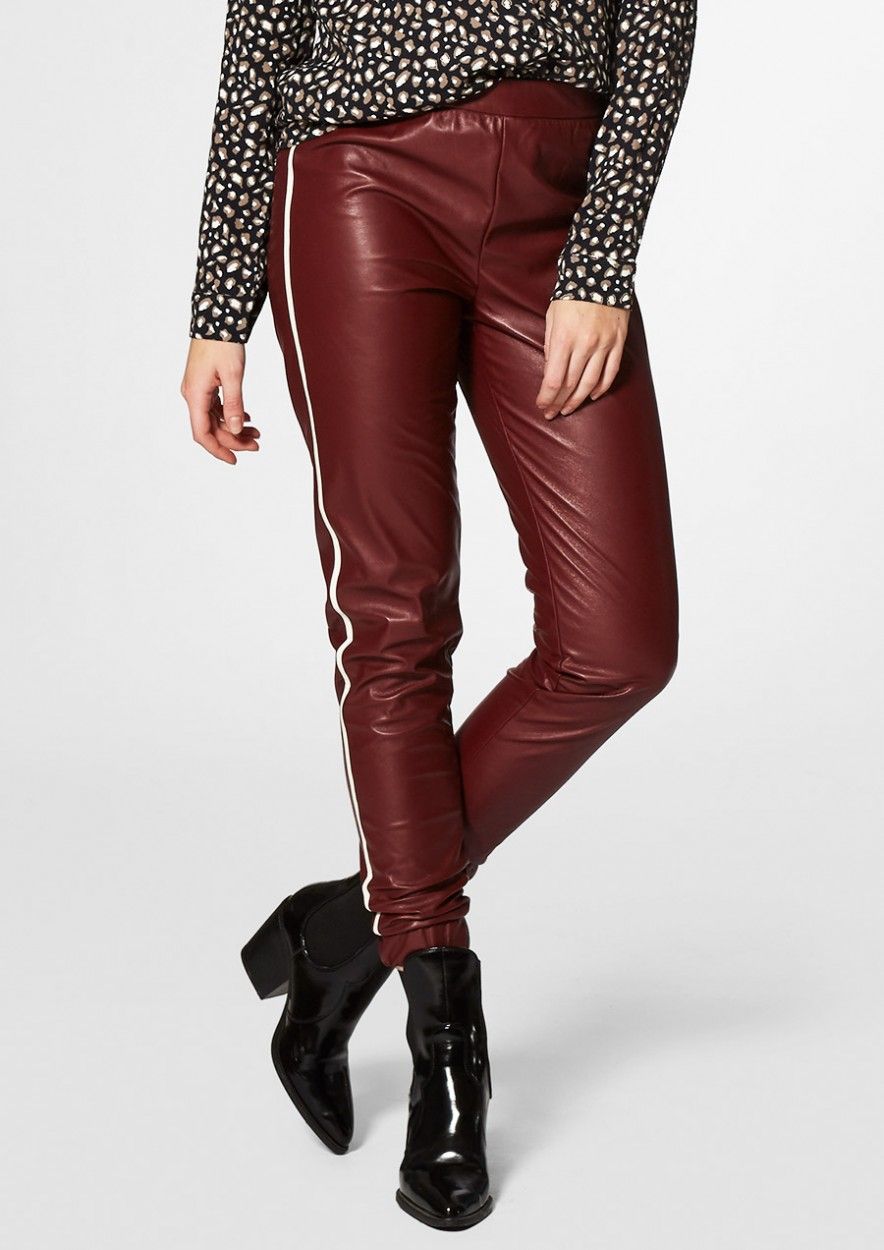 Lenny Faux Leather Pants Deep Burn