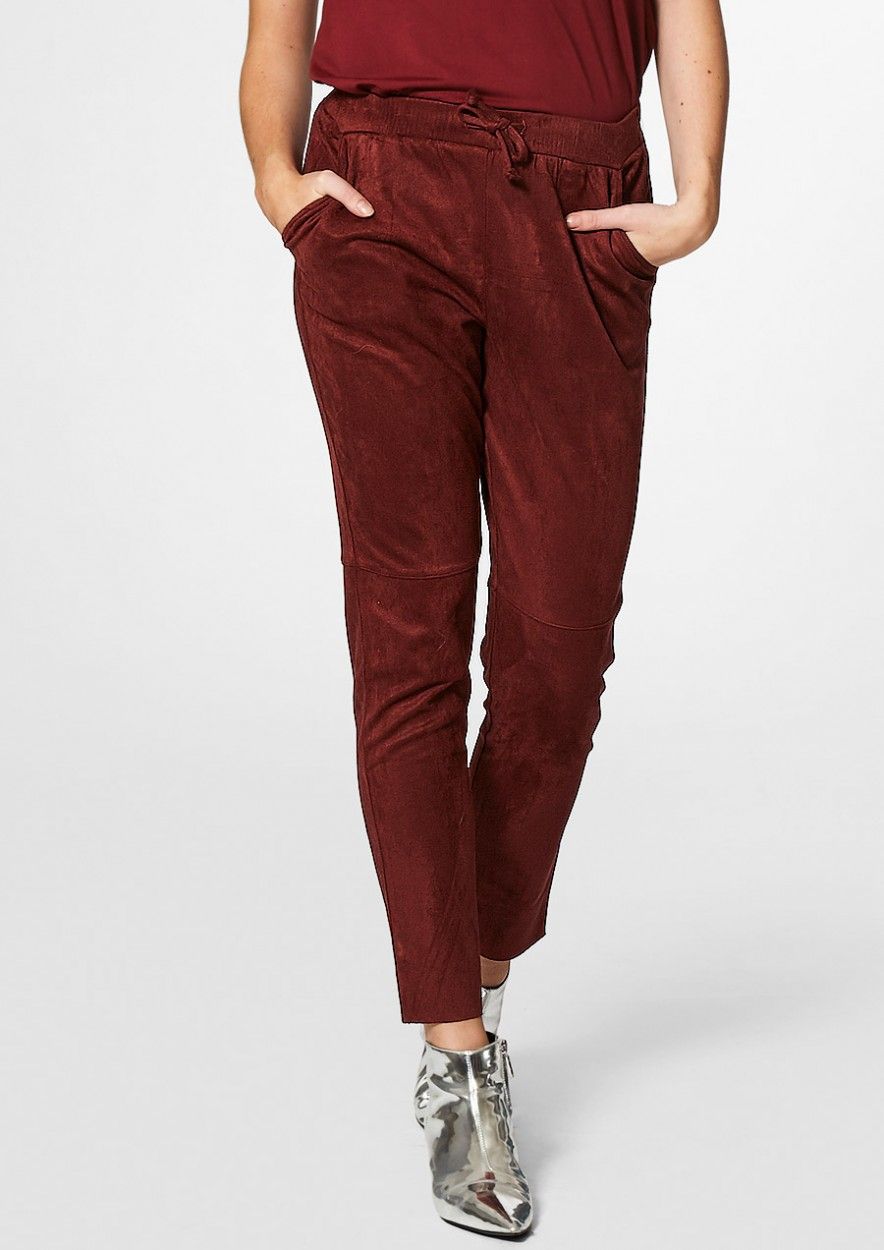 Krista rode joggingbroek met su de look voor dames Circle Of