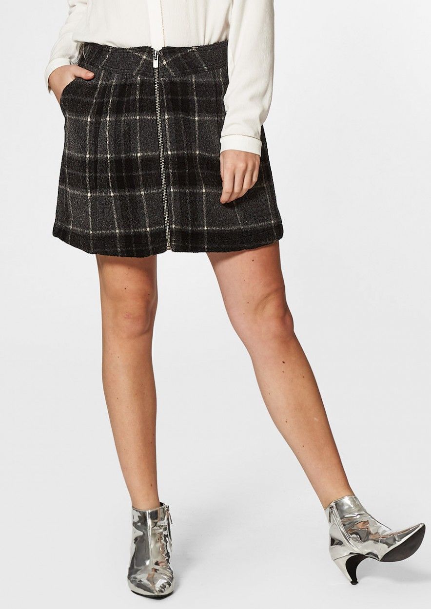 Feline Skirt Black Check