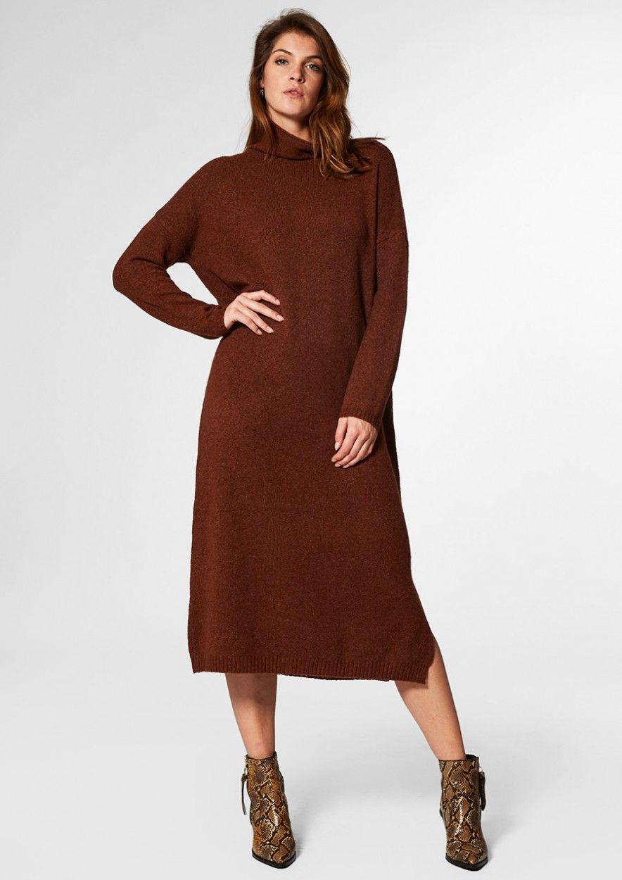 Maggie Knit Dress Rusty Brown