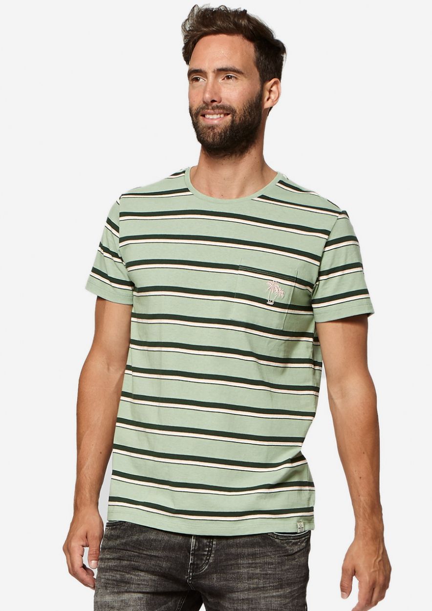 lening Voordracht huid Mateo groen heren t-shirt met gekleurd streeppatroon | Circle Of Trust  official webshop