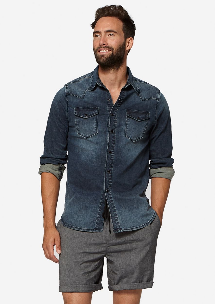 Daen Denim Shirt Framed Blue