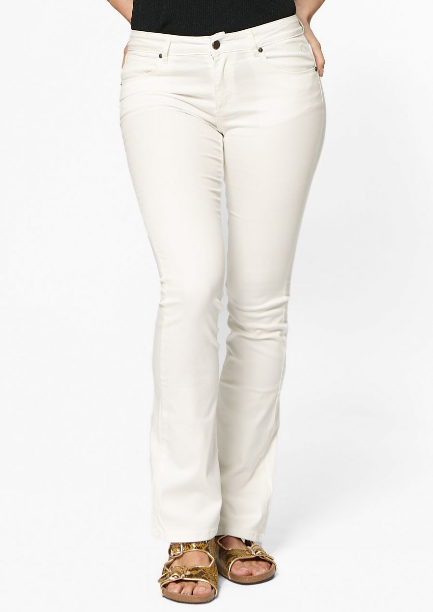 Off white flare jeans top