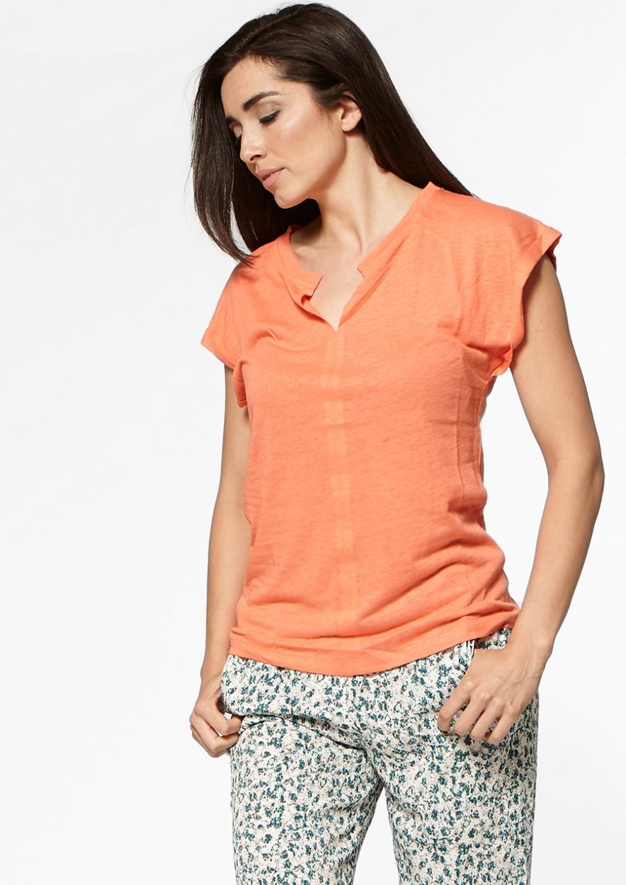 Veerle zalmroze top met v hals voor dames Circle Of Trust official webshop
