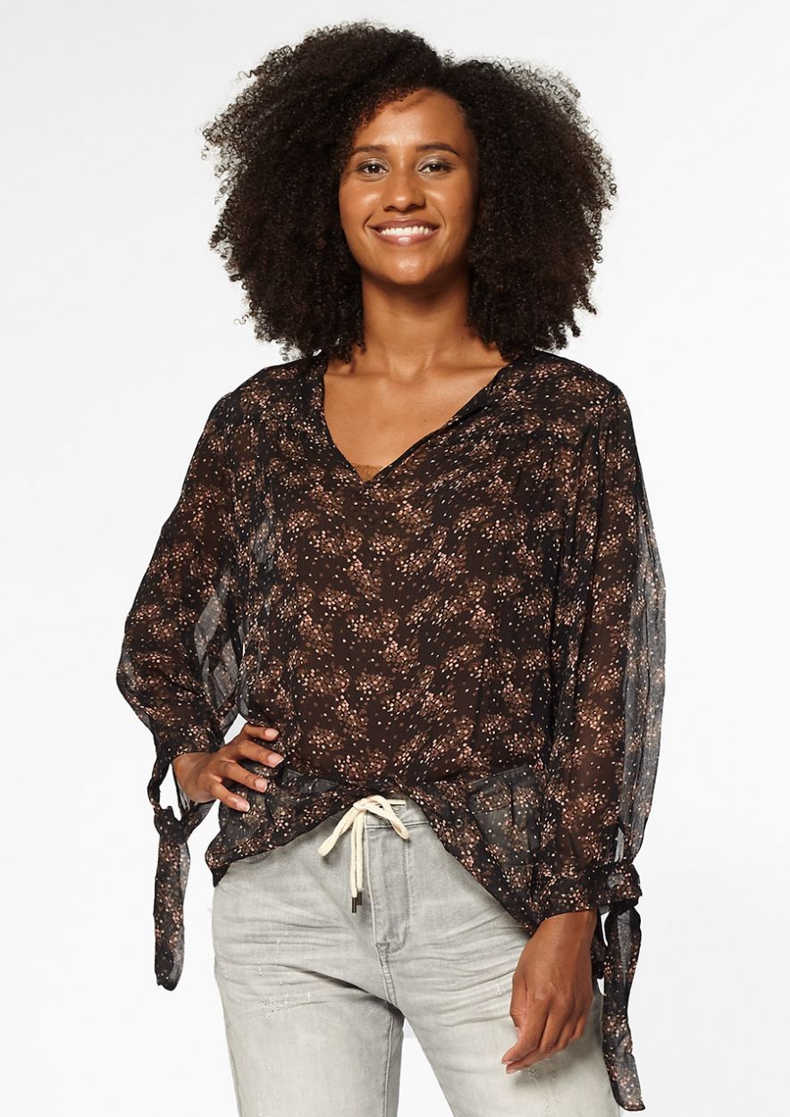 Bot Citaat zelf Noe zwarte doorzichtige blouse met all-over floral patroon | Circle Of  Trust official webshop