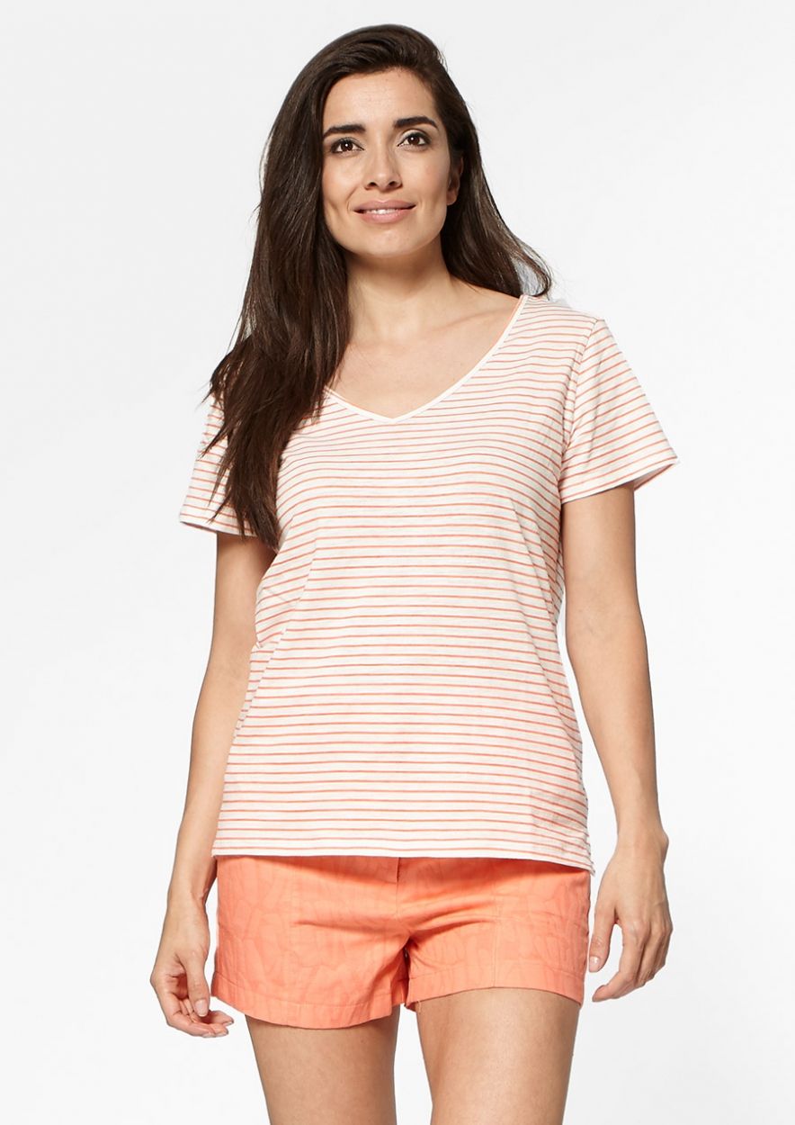 Quinn Wit T-Shirt met Roze Streeppatroon