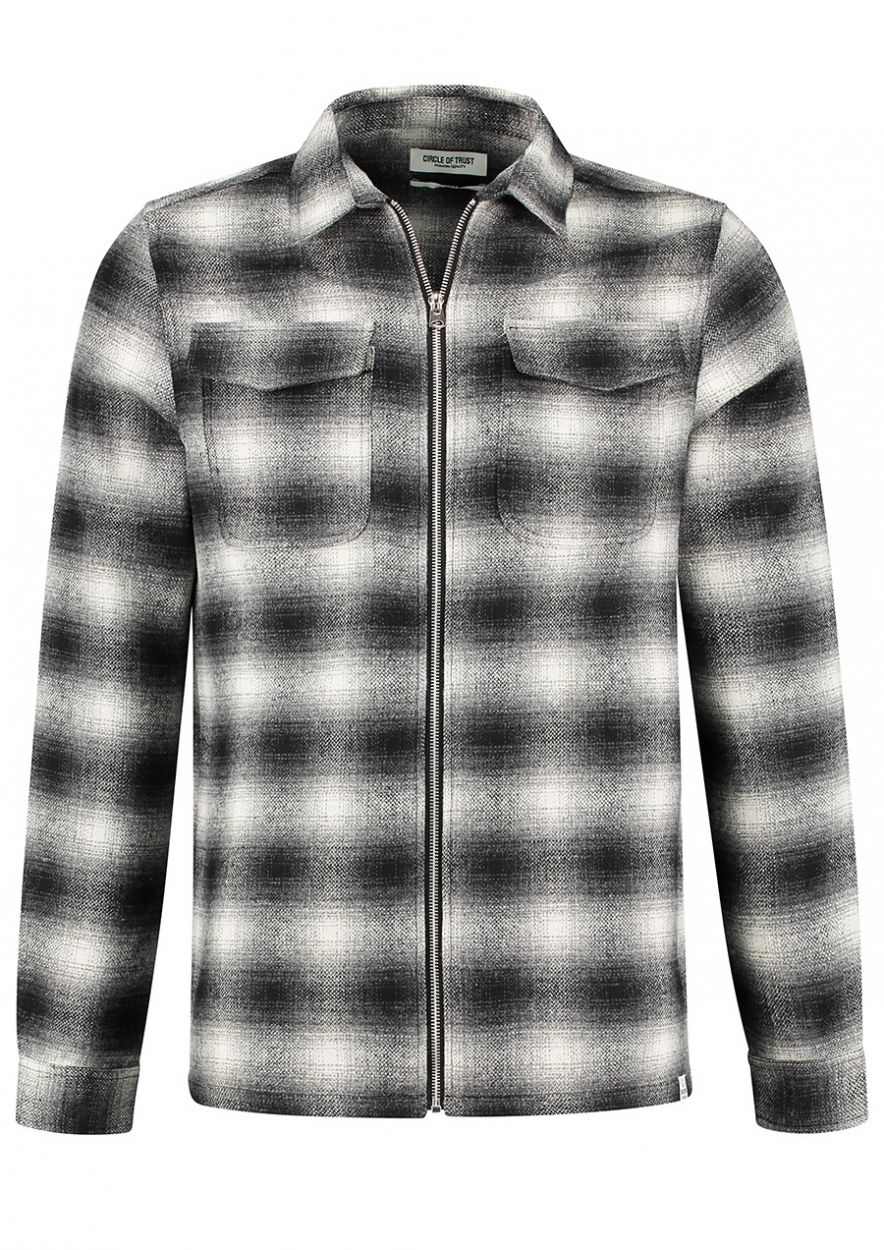 Jonah Zip Shirt Real Black Check