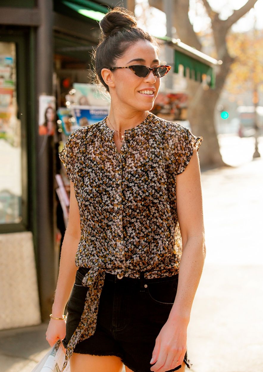 Roos chiffon blouse met print voor dames | Circle official webshop