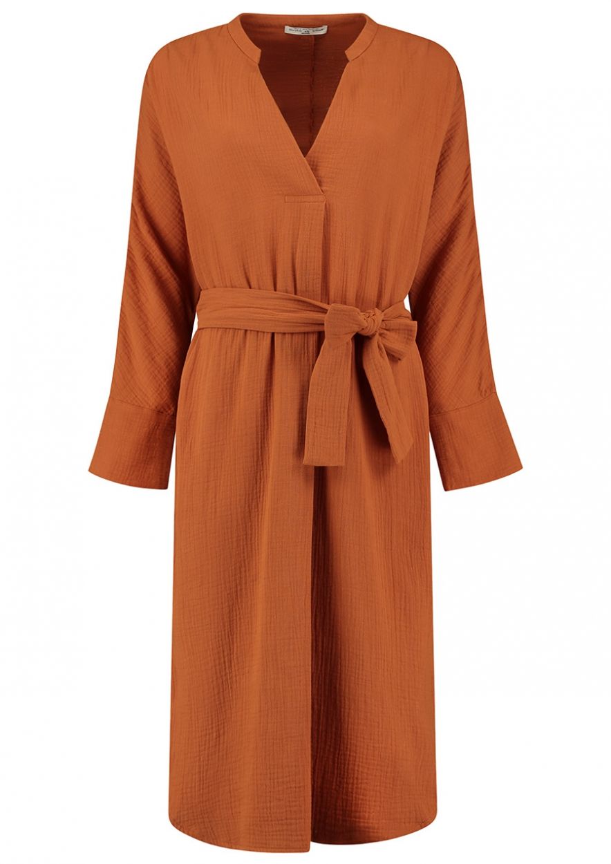Jurk outlet oranje bruin
