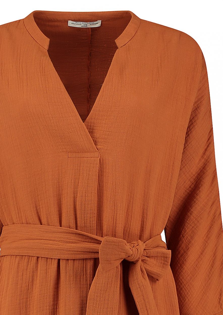Jurk oranje bruin cheap