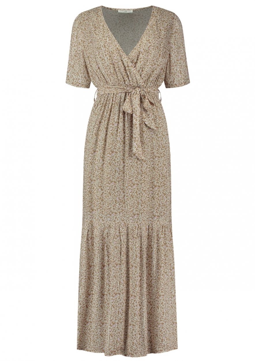 Gloria brown maxi dress with flower print for women Circle Of Trust official webshop