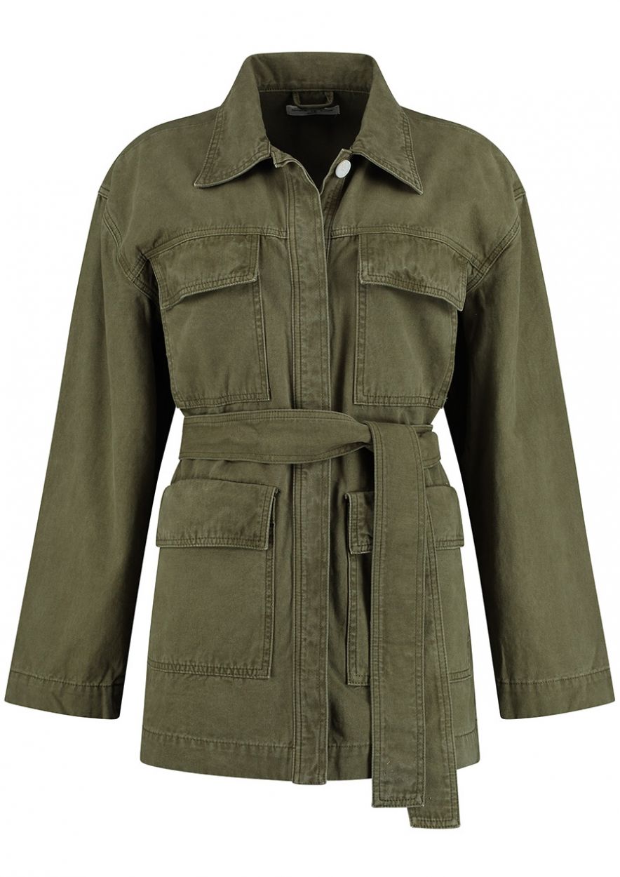 Women's green army style jacket on sale