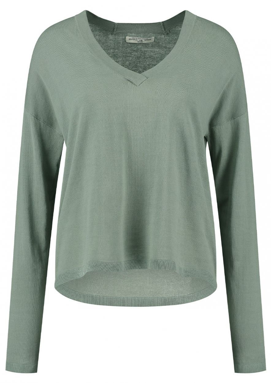Datum kiespijn Besnoeiing Lilo groene lange mouw shirt met v-hals voor dames | Circle Of Trust  official webshop
