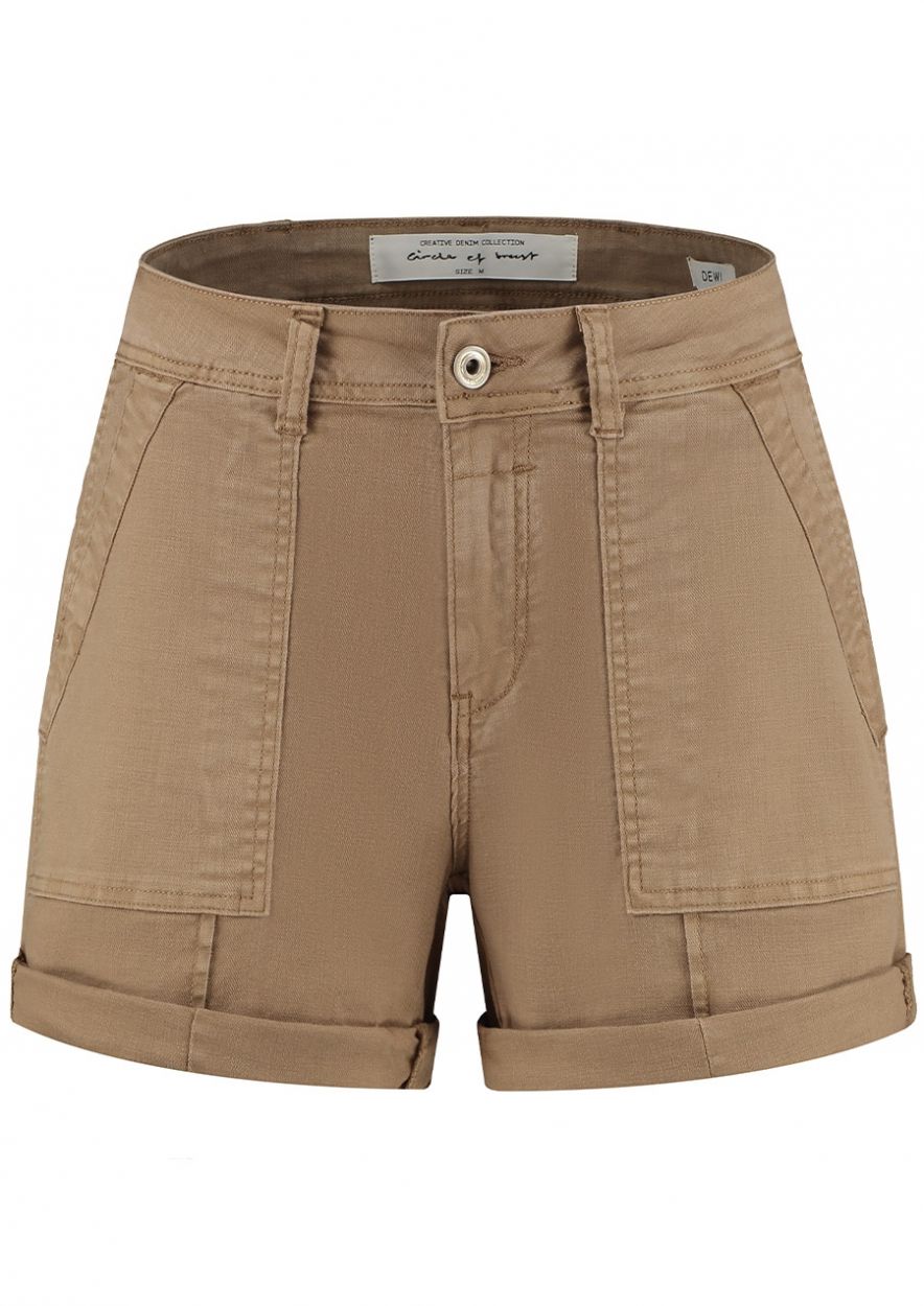 Dewi safari brown women s short with slit pockets Circle Of