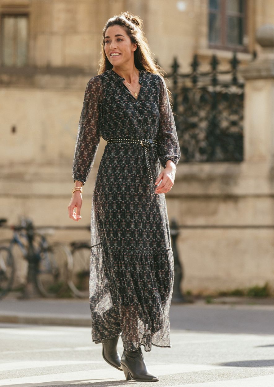 Ruby maxi chiffon dress with flowerprint for women Circle Of