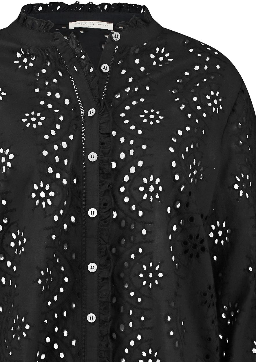 Broderie store top zwart