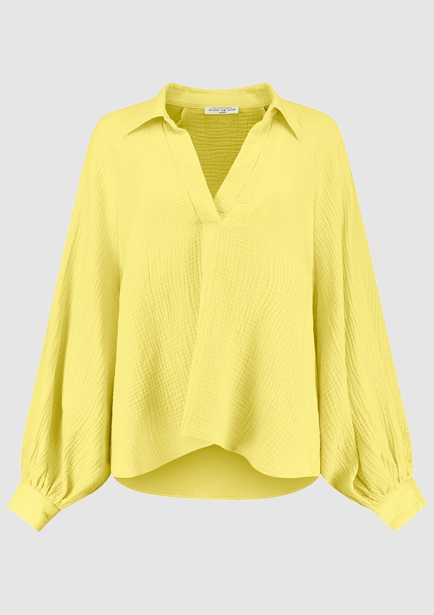 frisse gele blouse met oversized fit voor dames | Circle Of Trust official webshop