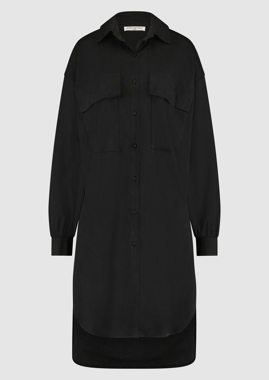 Jenna zwarte blousejurk met een losse pasvorm voor dames Circle Of Trust official webshop