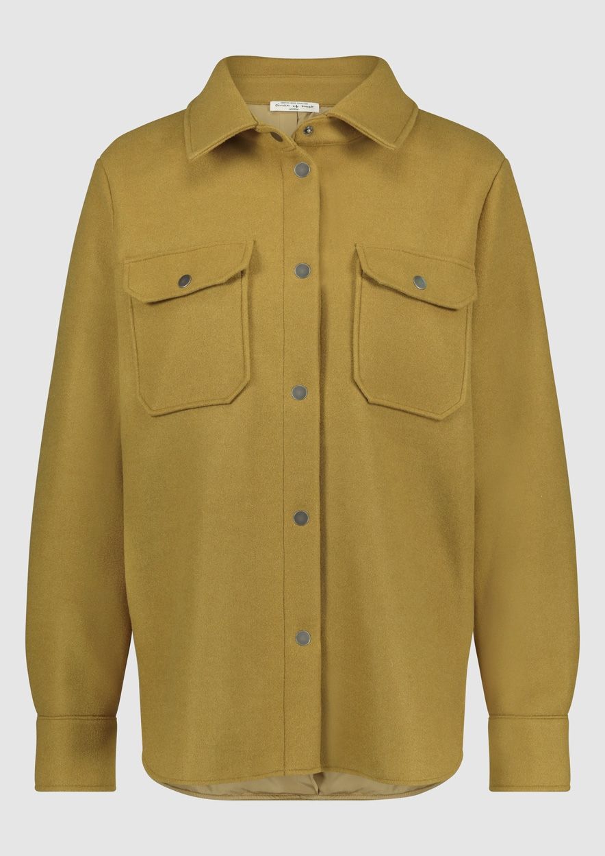 Monica lichtbruin overshirt met wol look en franjes voor meisjes Circle Of Trust official webshop