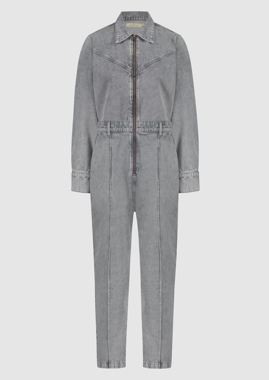 Levy grijs denim jumpsuit met ritssluiting voor dames Circle Of