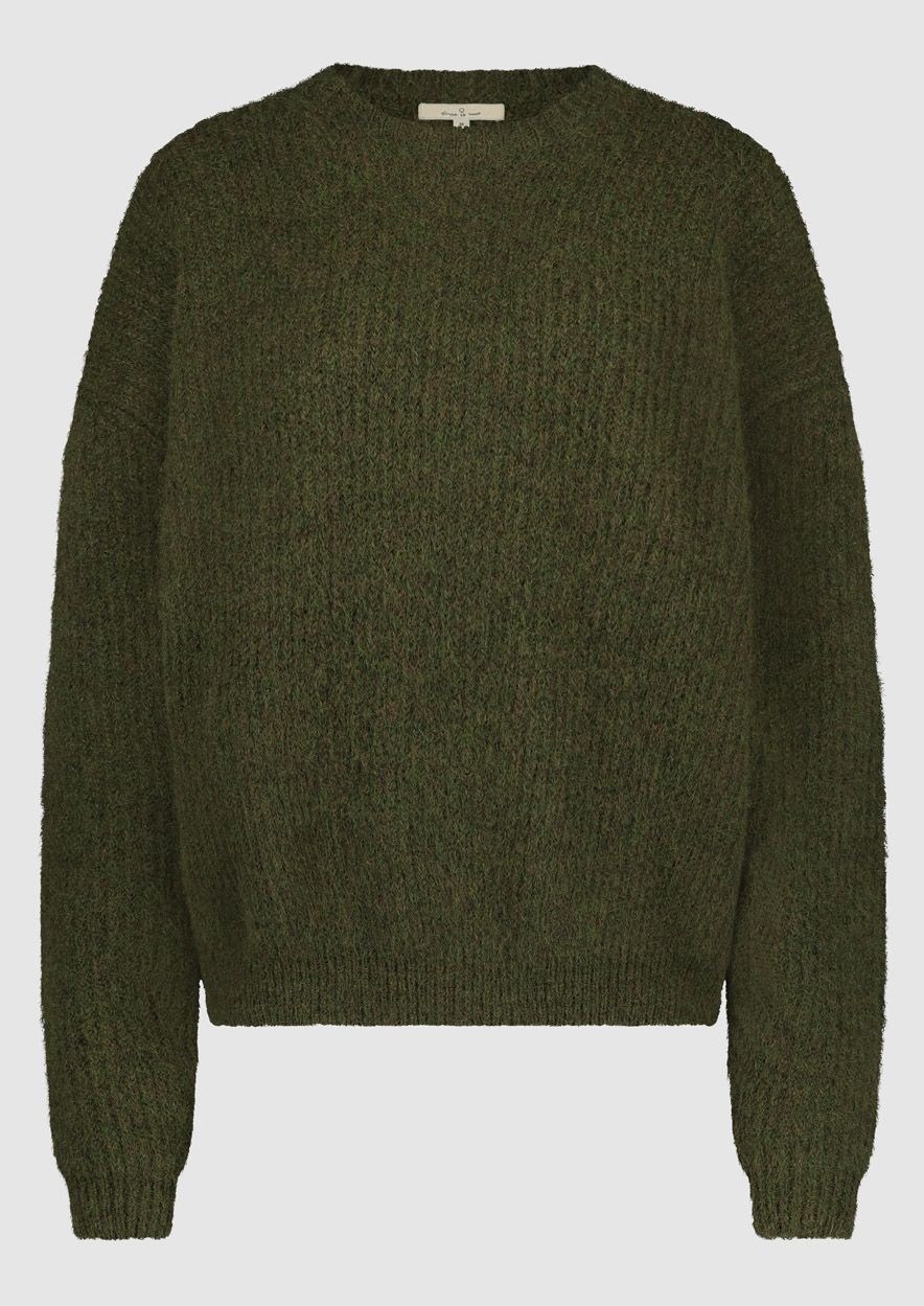 Joy donkergroene gebreide dames trui met een oversized fit Circle Of Trust official webshop