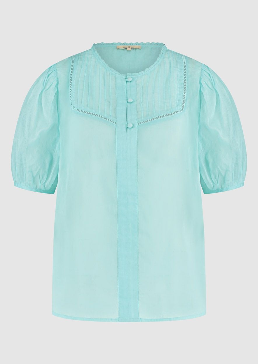 Lichtblauwe damesblouse best sale